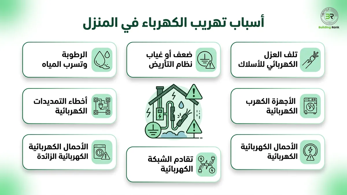 أسباب تهريب الكهرباء في المنزل