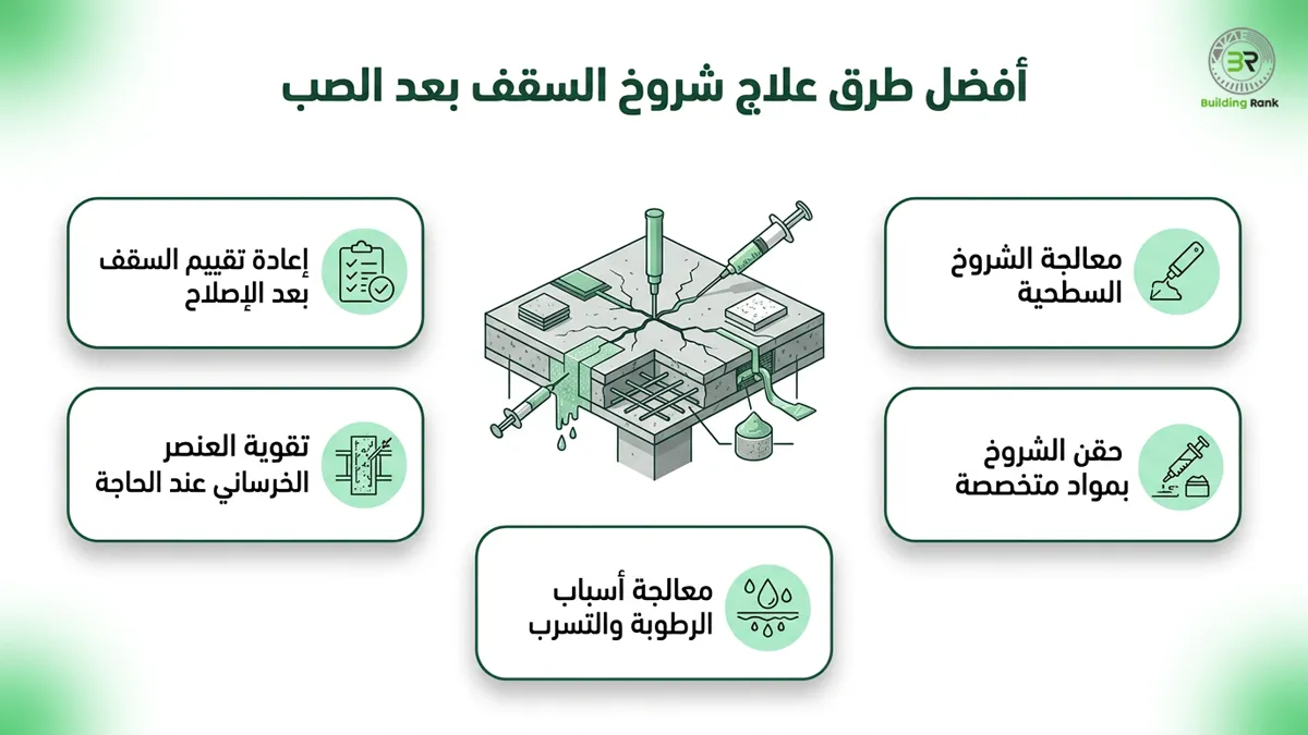شروخ السقف بعد الصب