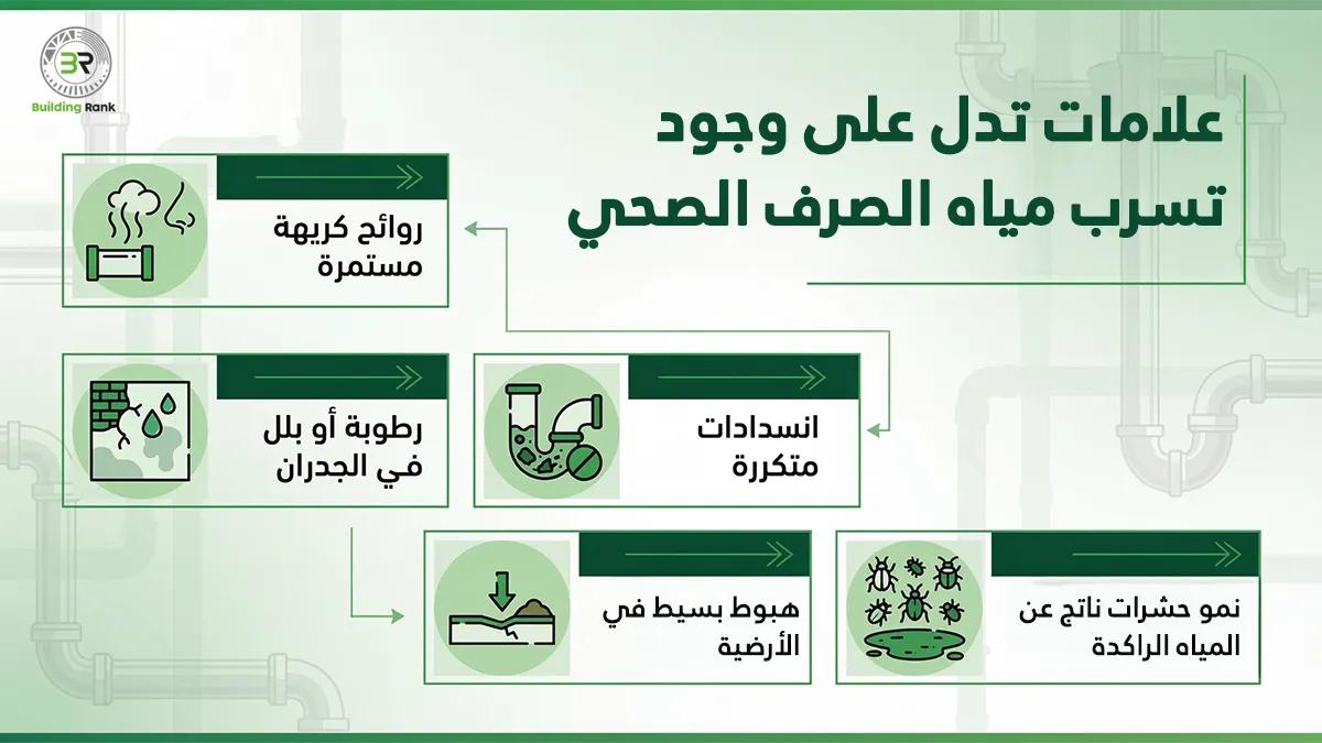 مشكلة تسرب مياه الصرف الصحي