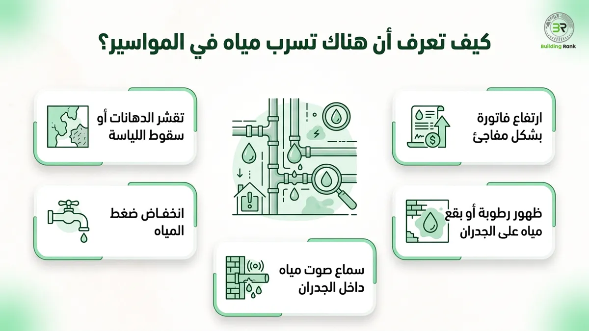 علاج تسرب المياه من المواسير